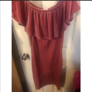 Velvet Off the shoulder Dress